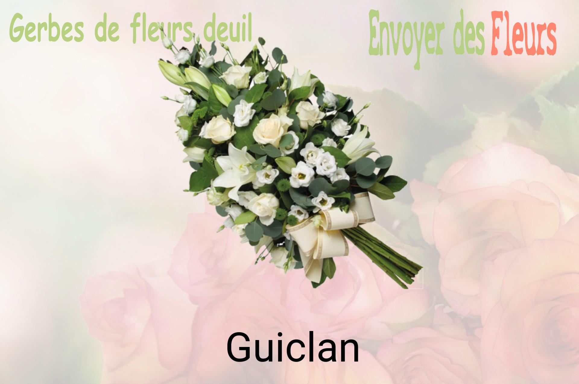 Gerbe de fleurs de deuil livrée à Guiclan